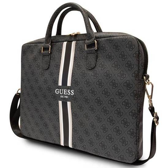 GUESS COMP. BAG 4G STRIPES BLACK 16