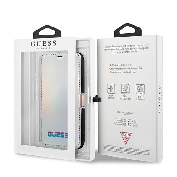 GUESS Apple iPhone 11 Pro Max Book Iridescent Silver Case