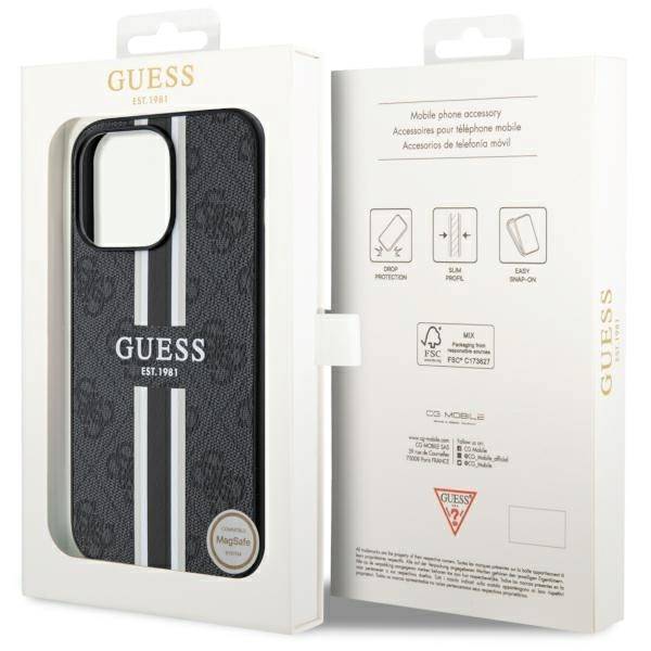 GUESS HC MagSafe 4G PRINTED STRIPES BLACK iPhone 13 Pro Max