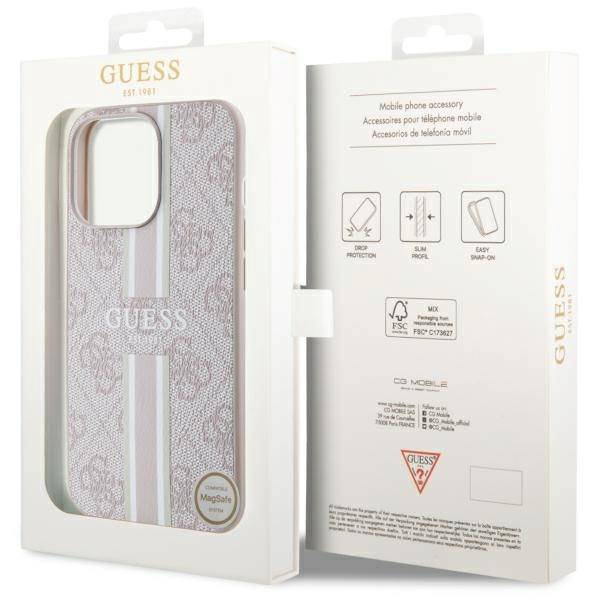 GUESS HC MagSafe 4G PRINTED STRIPES PINK iPhone 13 Pro Max