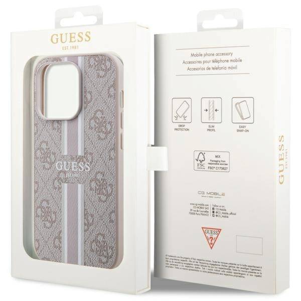 GUESS HC MagSafe 4G PRINTED STRIPES PINK iPhone 14 Pro