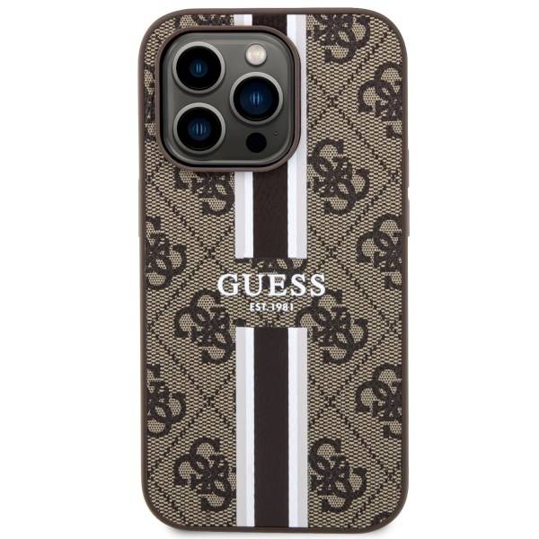 GUESS GUHMP14LP4RPSW HC MagSafe 4G PRINTED STRIPES BROWN iPhone 14 Pro