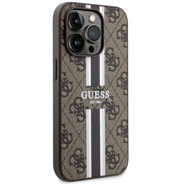 GUESS GUHMP14LP4RPSW HC MagSafe 4G PRINTED STRIPES BROWN iPhone 14 Pro