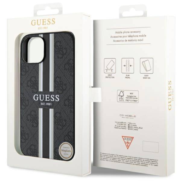 GUESS HC MagSafe 4G PRINTED STRIPES BLACK iPhone 14 Plus