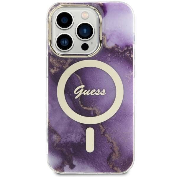 GUESS HC MagSafe IML GOLDEN MARBLE PURPLE iPhone 13 Pro Max