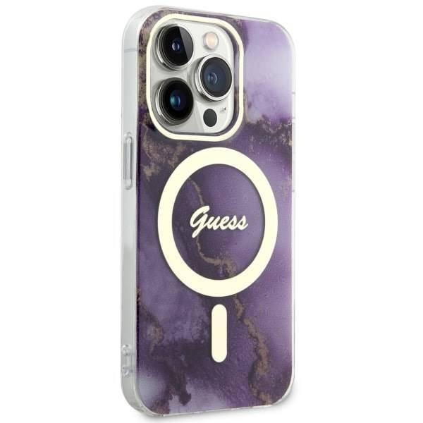 GUESS HC MagSafe IML GOLDEN MARBLE PURPLE iPhone 13 Pro Max