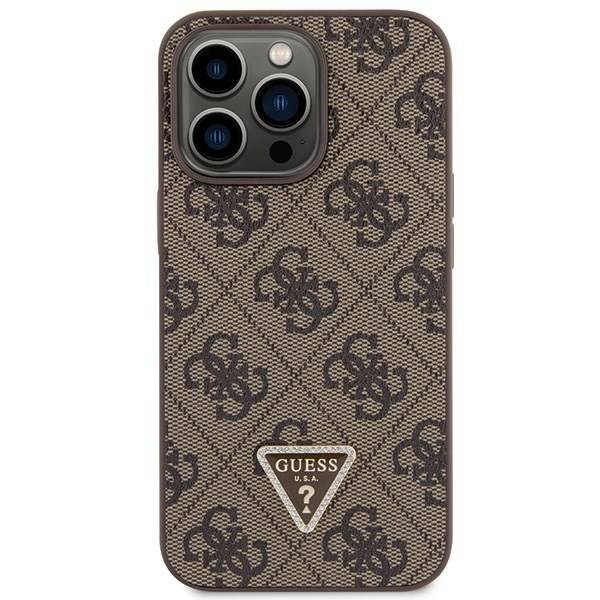 Guess GUHCP13LP4TDSCPW iPhone 13 Pro / 13 brown hardcase Crossbody 4G Metal Logo