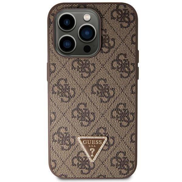 Guess GUHCP14XP4TDSCPW iPhone 14 Pro Max brown hardcase Crossbody 4G Metal Logo