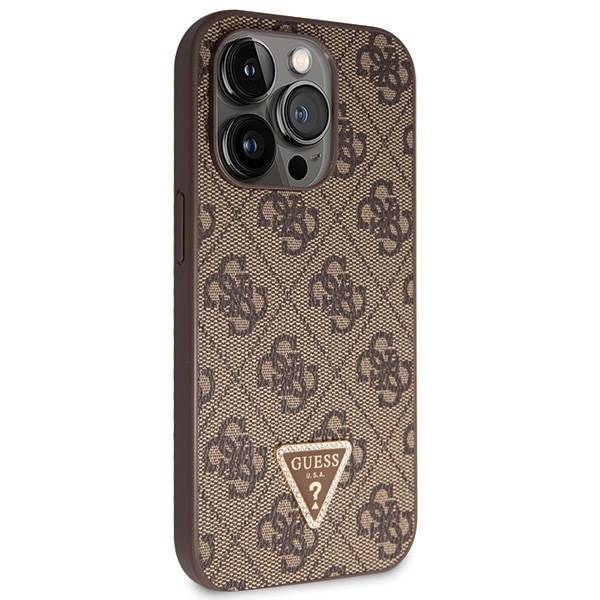 Guess GUHCP14XP4TDSCPW iPhone 14 Pro Max brown hardcase Crossbody 4G Metal Logo