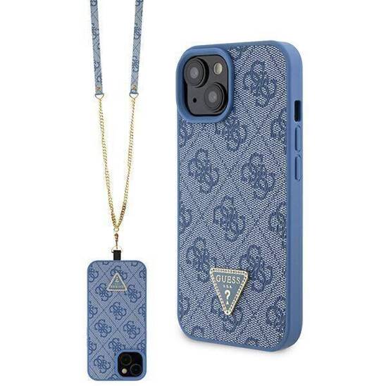 GUESS GUHCP15SP4TDSCPB HC PU LEATHER METAL LOGO STRASS CROSSBODY BLUE iPhone 15 / 14 / 13