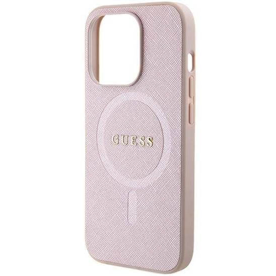 GUESS HC PU SAFFIANO MAGSAFE Hardcase PINK iPhone 15 PRO