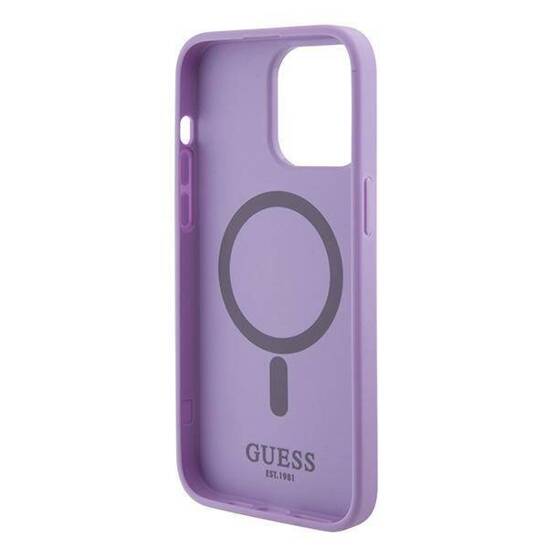 GUESS HC PU SAFFIANO MagSafe PURPLE iPhone 15 / 14 / 13