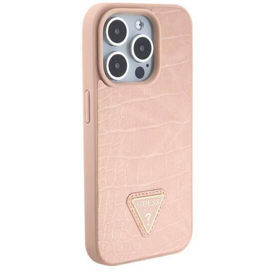 GUESS GUHCP15XPCRTHCP HC PU CROCO TRIANGLE LOGO PINK iPhone 15 PRO MAX