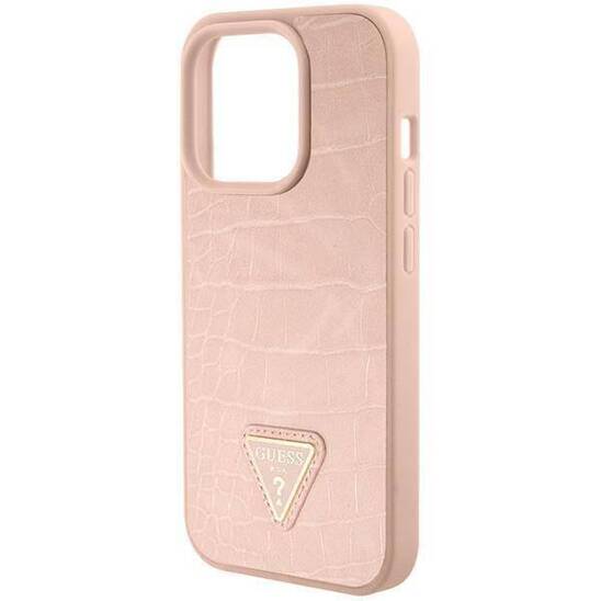 GUESS GUHCP15XPCRTHCP HC PU CROCO TRIANGLE LOGO PINK iPhone 15 PRO MAX