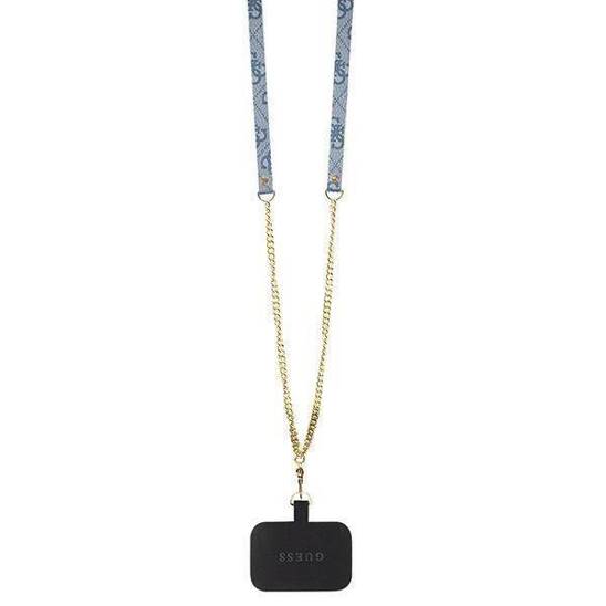 GUESS GUHCP15LP4TDSCPB HC PU LEATHER METAL LOGO STRASS CROSSBODY BLUE iPhone 15 Pro