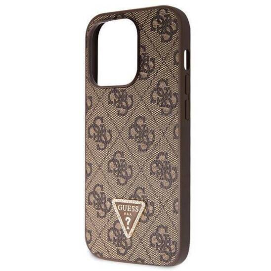 GUESS GUHCP15LP4TDSCPW HC PU LEATHER METAL LOGO STRASS CROSSBODY BROWN iPhone 15 Pro