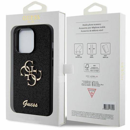 GUESS HC FIXED GLITTER BIG 4G BLACK iPhone 15 Plus