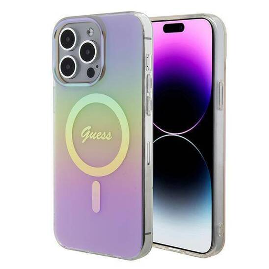 GUESS HC IML MAGSAFE IRIDESCENT PINK iPhone 15 Pro Max