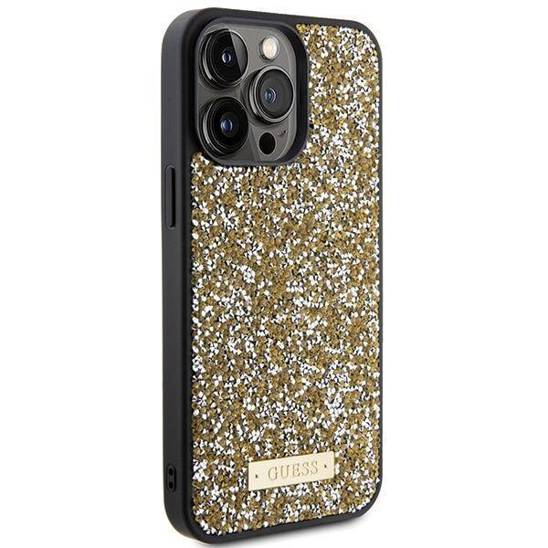 GUESS HC RHINESTONE METAL LOGO YELLOW iPhone 15 Pro