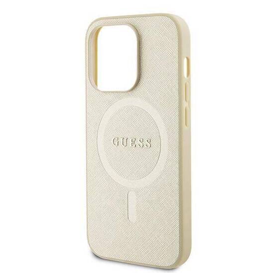 GUESS GUHMP15LPSAHMCB HC PU SAFFIANO MAGSAFE BEIGE iPhone 15 Pro