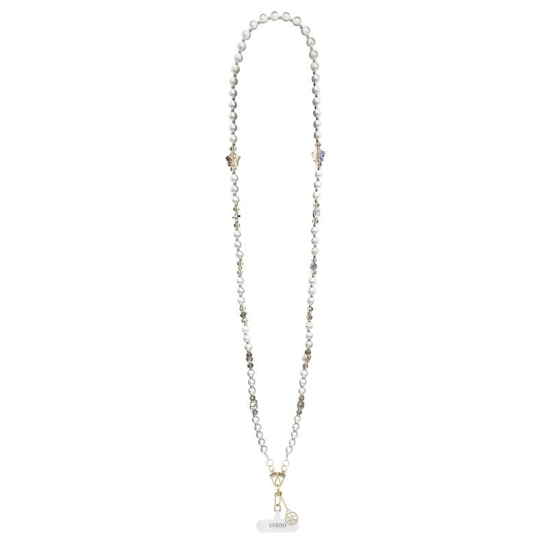 Guess Universele Crossbody Strap Pearl and 4G Charm White 120 cm