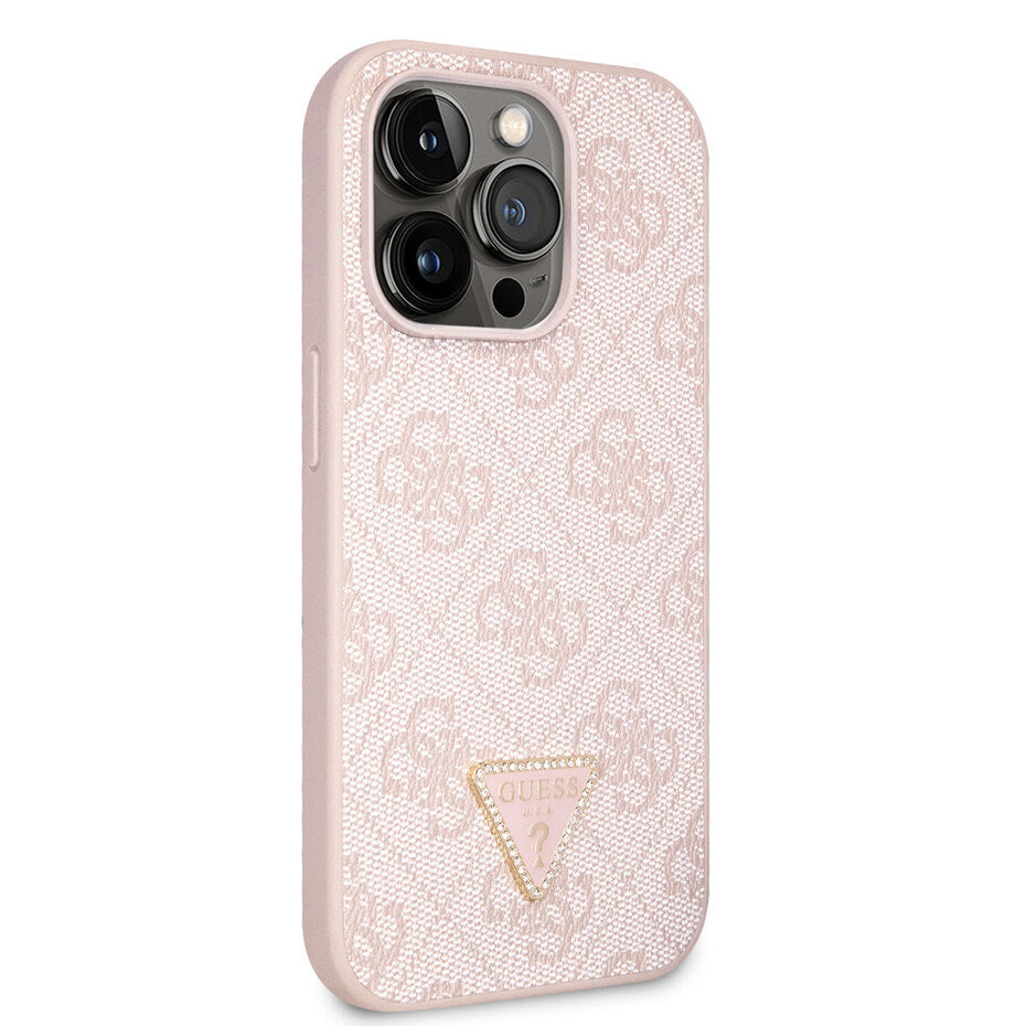 Guess GUHCP14LP4TDPP iPhone 14 Pro Hardcase - 4G Logo Strass - Pink