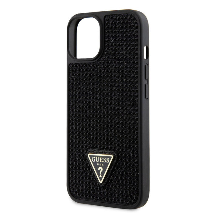 Guess GUHCP16MHDGTPK Hardcase Rhinestone Triangle Logo Black for iPhone 16 Plus