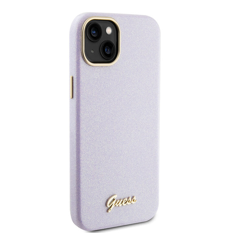 GUESS Hardcase Glitter Glossy Lila for iPhone 15 Plus