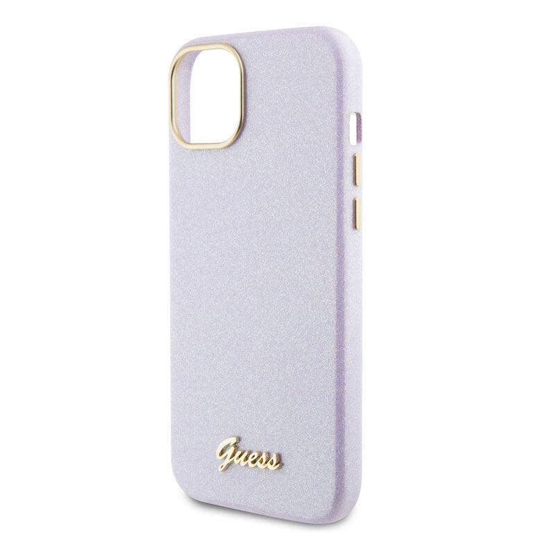 GUESS Hardcase Glitter Glossy Lila for iPhone 15 Plus