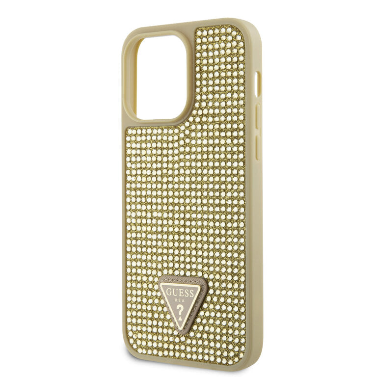 Guess Hardcase Rhinestone Tringle Gold iPhone 15 Pro Max