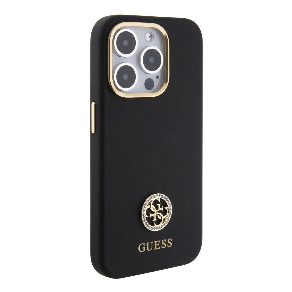 Guess GUHCP16LM4DGPK Hardcase for iPhone 16 Pro Silicon Logo strass 4G - Rhinestone Diamond Black