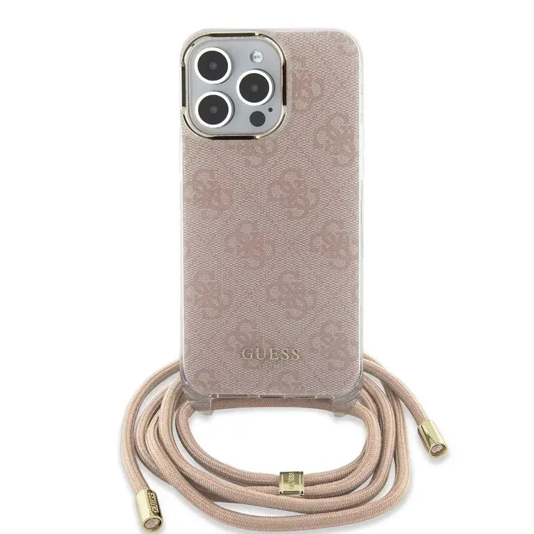 Guess Hardcase Crossbody cord 4G print Pink iPhone 16 Pro Max