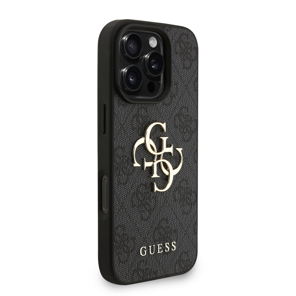 Guess GUHCP15XP4GMGSK PU W/ Strap 4G metal logo band case iPhone 15 Pro Max black