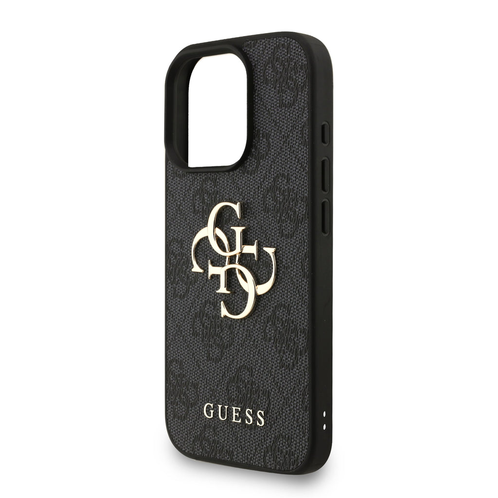 Guess GUHCP15XP4GMGSK PU W/ Strap 4G metal logo band case iPhone 15 Pro Max black