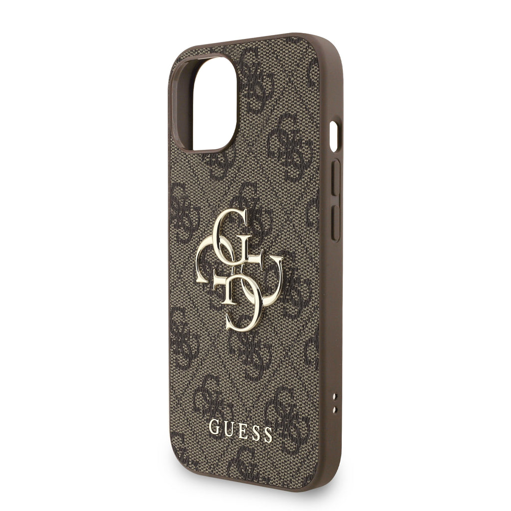 Guess GUHCP15XP4GMGSW PU 4G metal logo band case iPhone 15 Pro max Brown