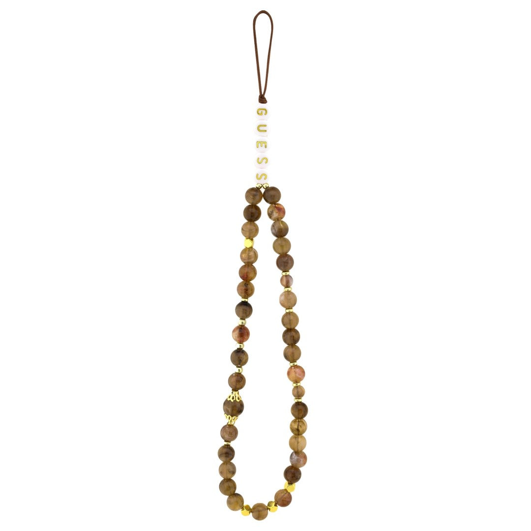 Guess GUHCP16SP4GMGSW PU 4G metal logo band case iPhone 16 Brown