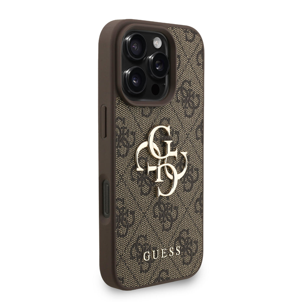 Guess GUHCP15XP4GMGSW PU 4G metal logo band case iPhone 15 Pro max Brown