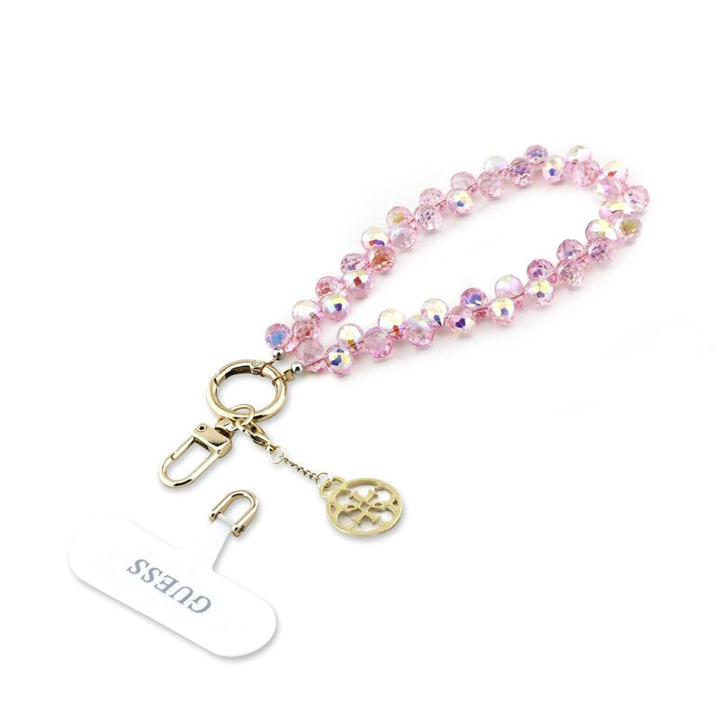 Guess Universal Wrist Strap Crystals 4G Charm Pink 15 cm