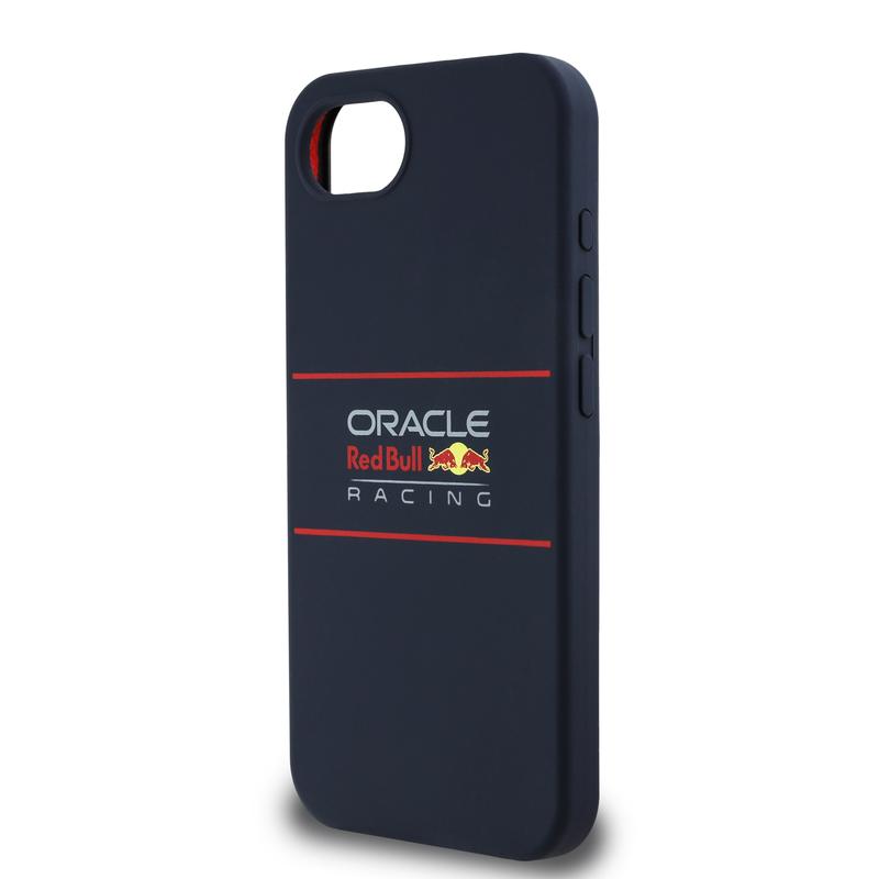 Red Bull HC Silicone Racing Horizontaal Logo Red Lining for iPhone 16E MagSafe Marine