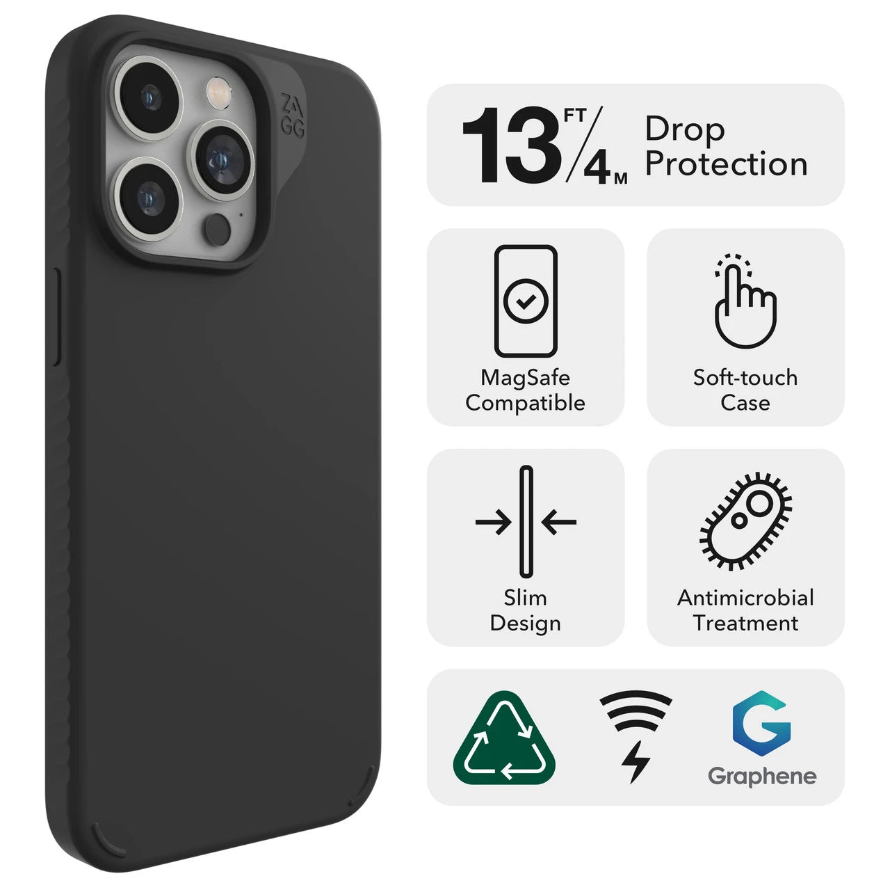 ZAGG Graphene Manhattan Snap Case for iPhone 15 Pro Max Kaki