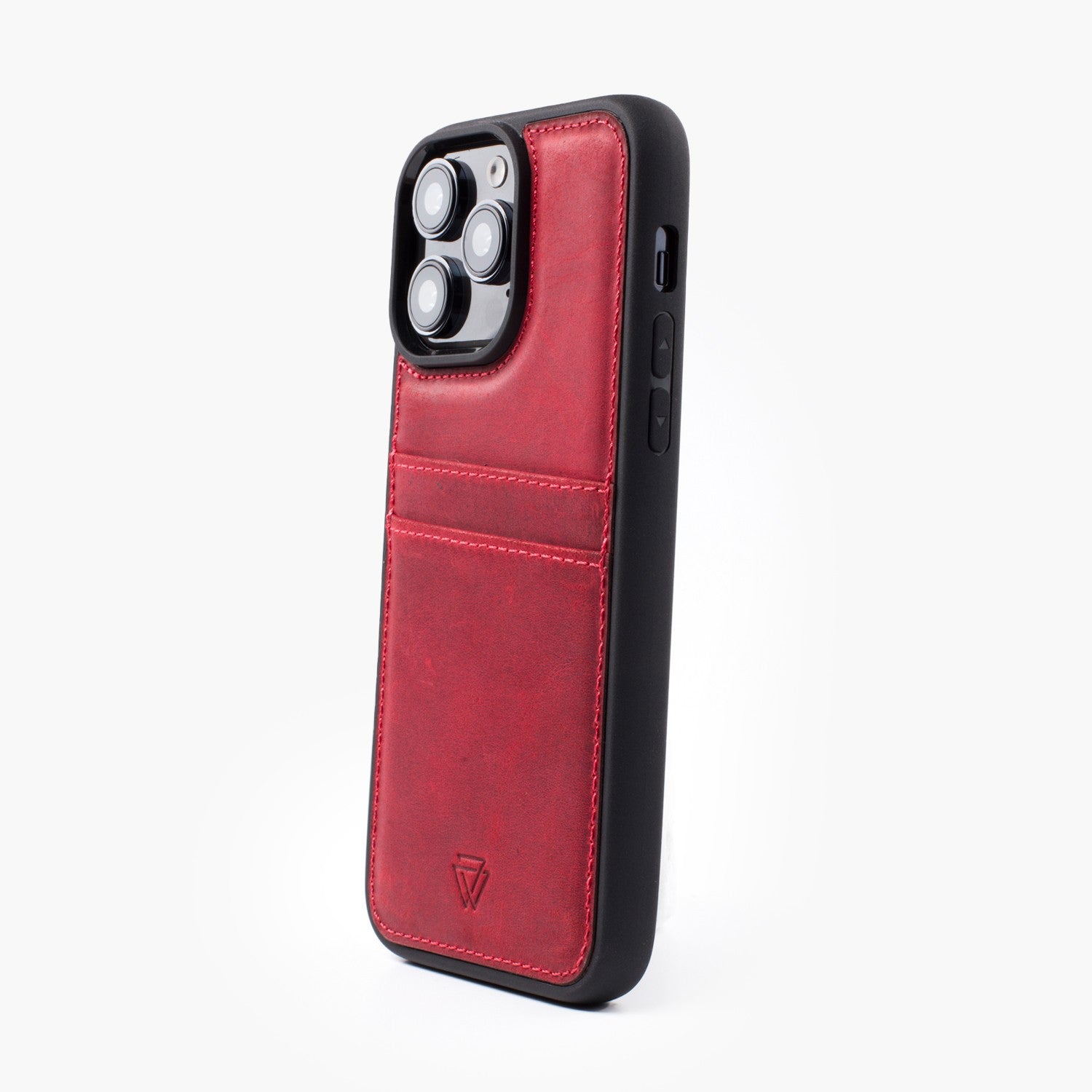Wachikopa leather Back Cover C.C. Case for iPhone 12 Pro Red