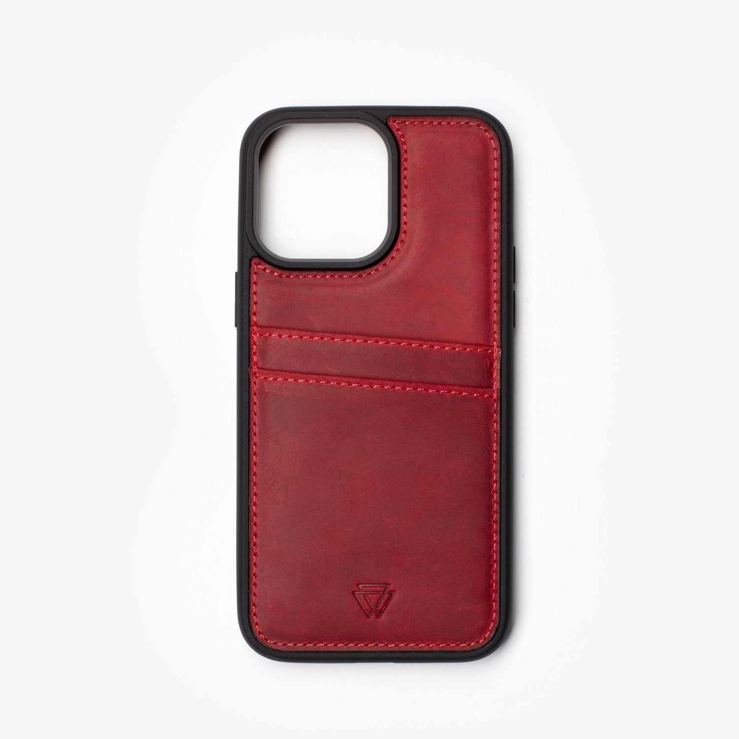 Wachikopa leather Back Cover C.C. Case for iPhone 14 Pro Red