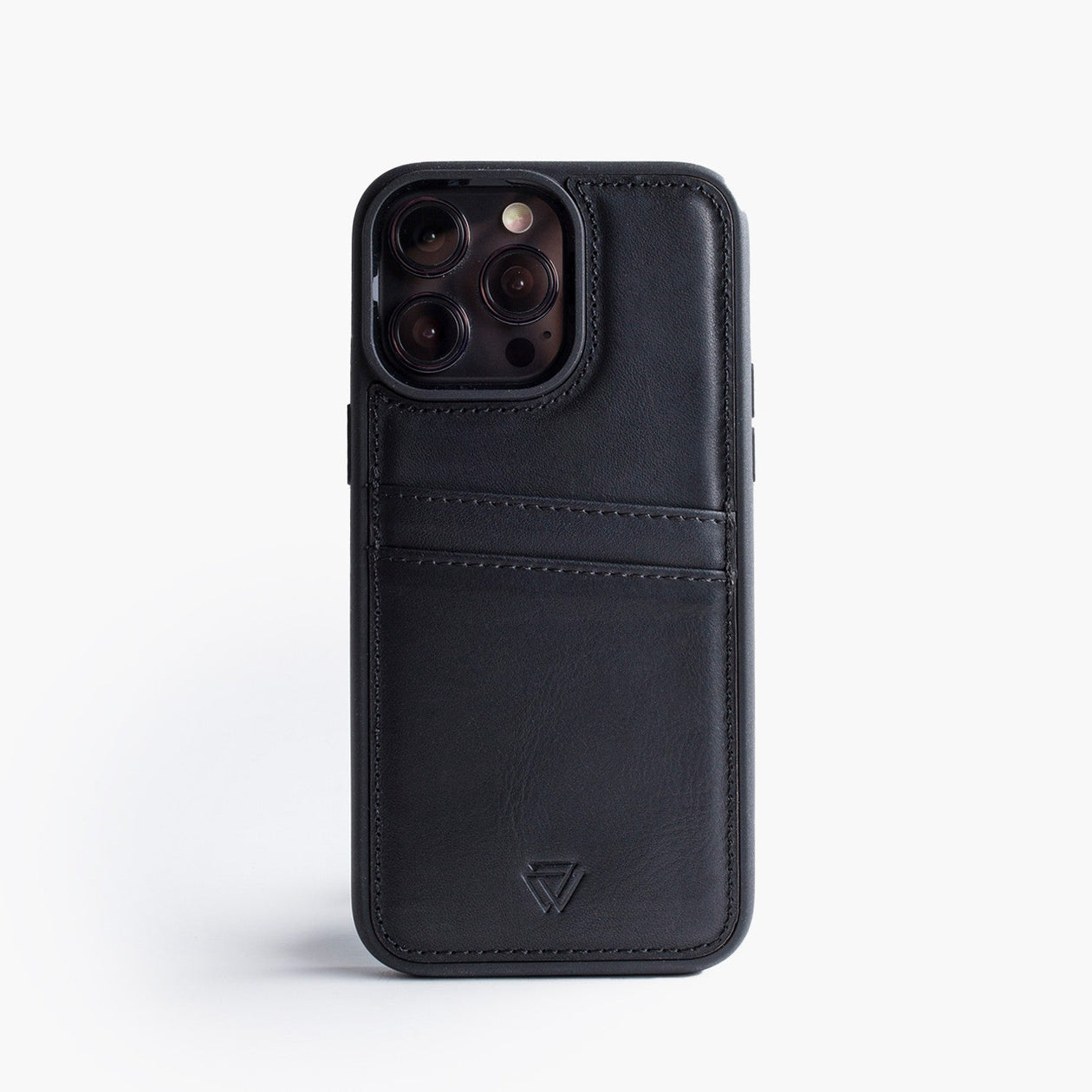 Wachikopa Leather Back Cover C.C. Case for iPhone 16 Pro Max Black