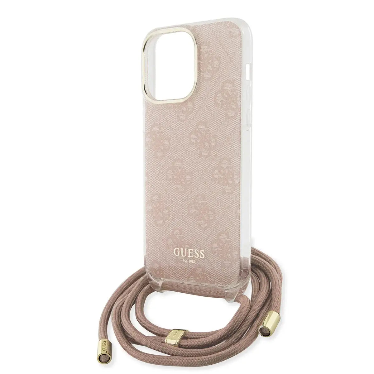 Guess Hardcase Crossbody cord 4G print Pink iPhone 16 Pro Max