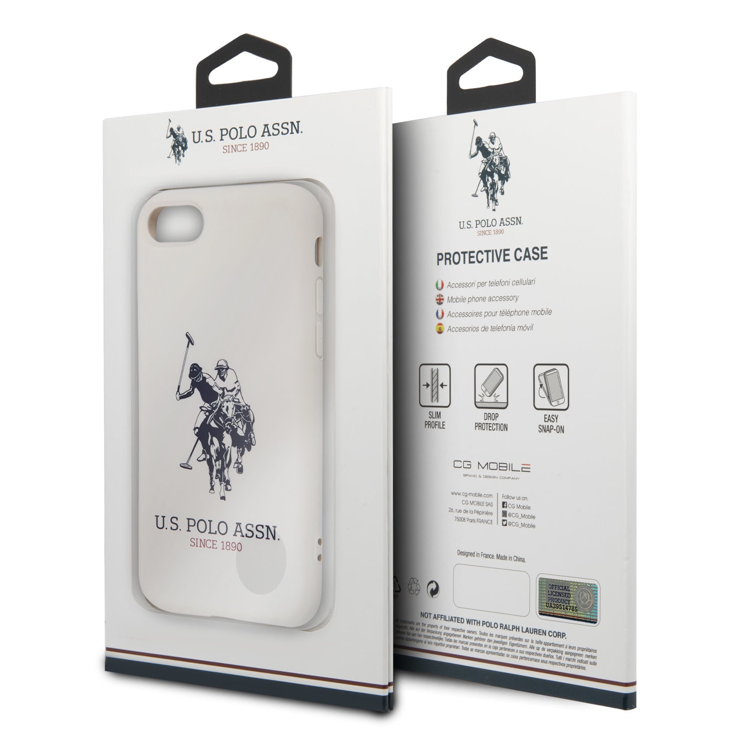 US Polo Assn USHCI8SLHRWH White cover case for iPhone SE/ 8 / 7