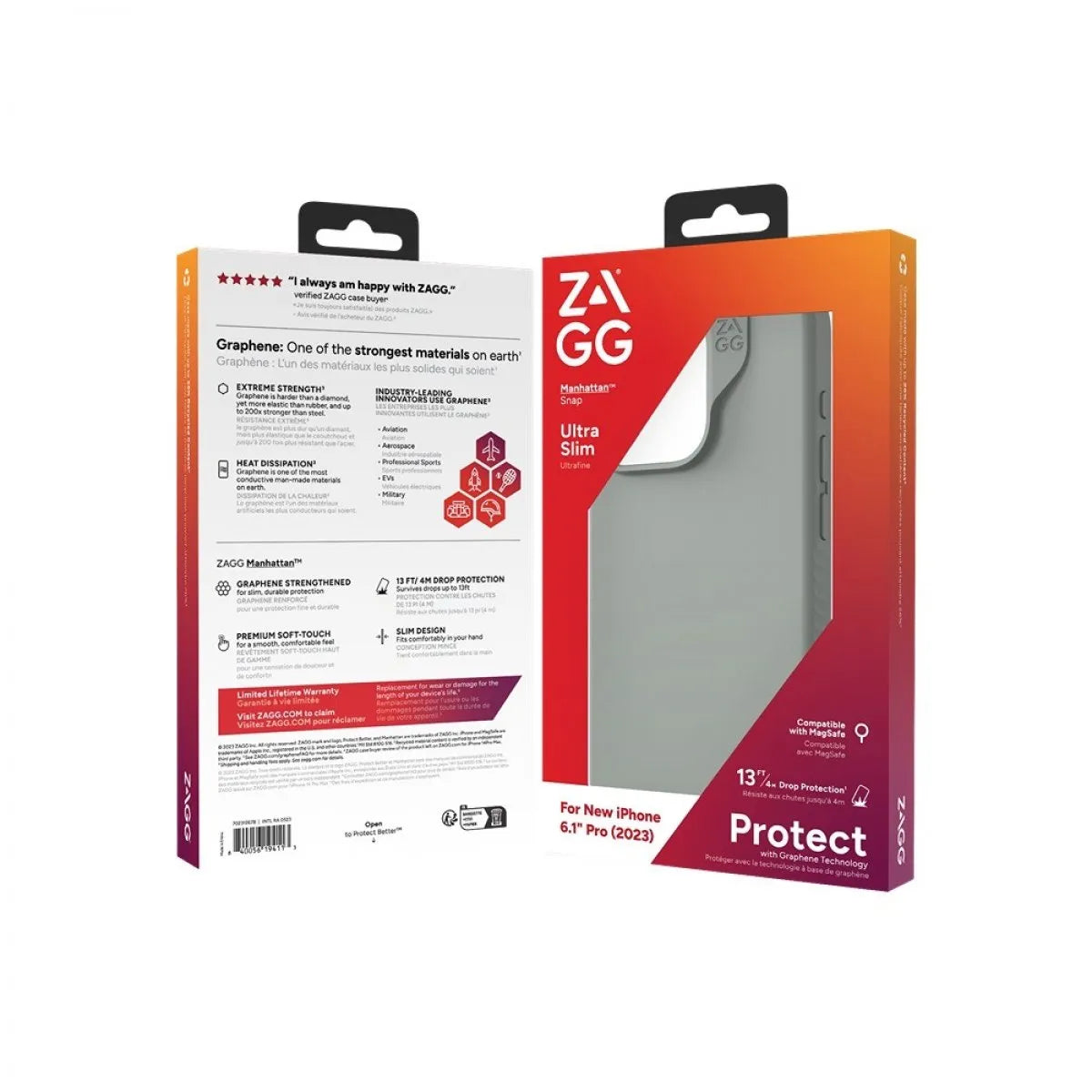 ZAGG Graphene Manhattan Snap Case for iPhone 15 Pro Kaki