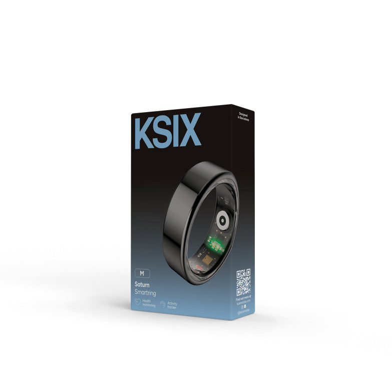 KSIX Saturn smart ring, size L , Aut. 3 days, Activity & Health, Sleep Monitor, 5ATM, Black