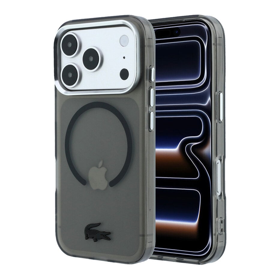 Lacoste LCHMP18L6UFRTK IML Frosted MagSafe Case for iPhone 18 Pro / 17 Pro black