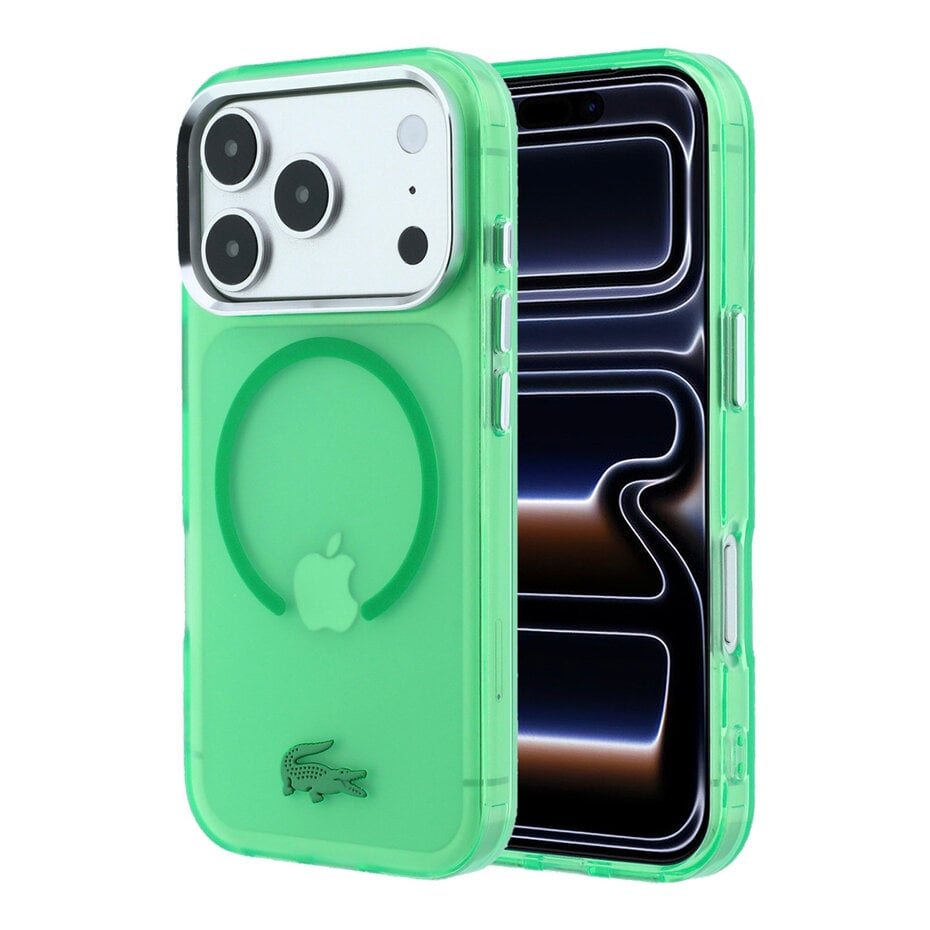 Lacoste LCHMP18L6UFRTN IML Frosted MagSafe Case for iPhone 18 Pro / 17 Pro Estragon Green