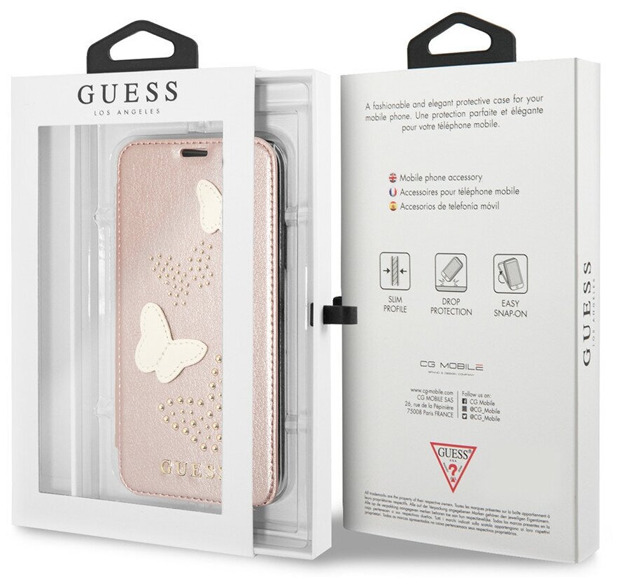 Guess Studs and Sparkle Book Case iphone X